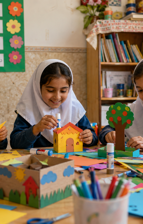 کاردستی ساده برای مدرسه با وسایل دورریختنی