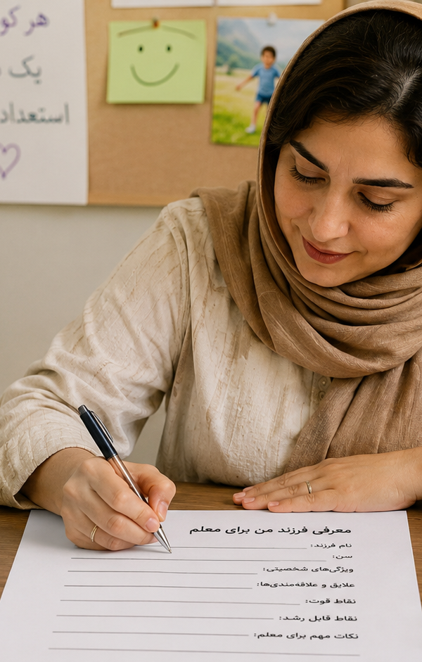 نمونه متن معرفی فرزند به معلم