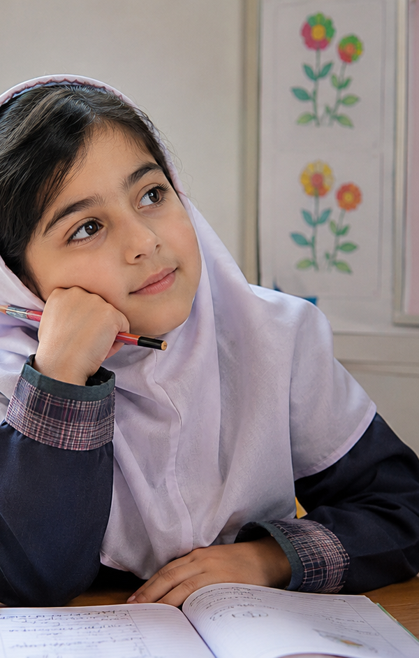 دختر دبستانی باهوش که در مدرسه نتیجه دلخواه نمی‌گیرد