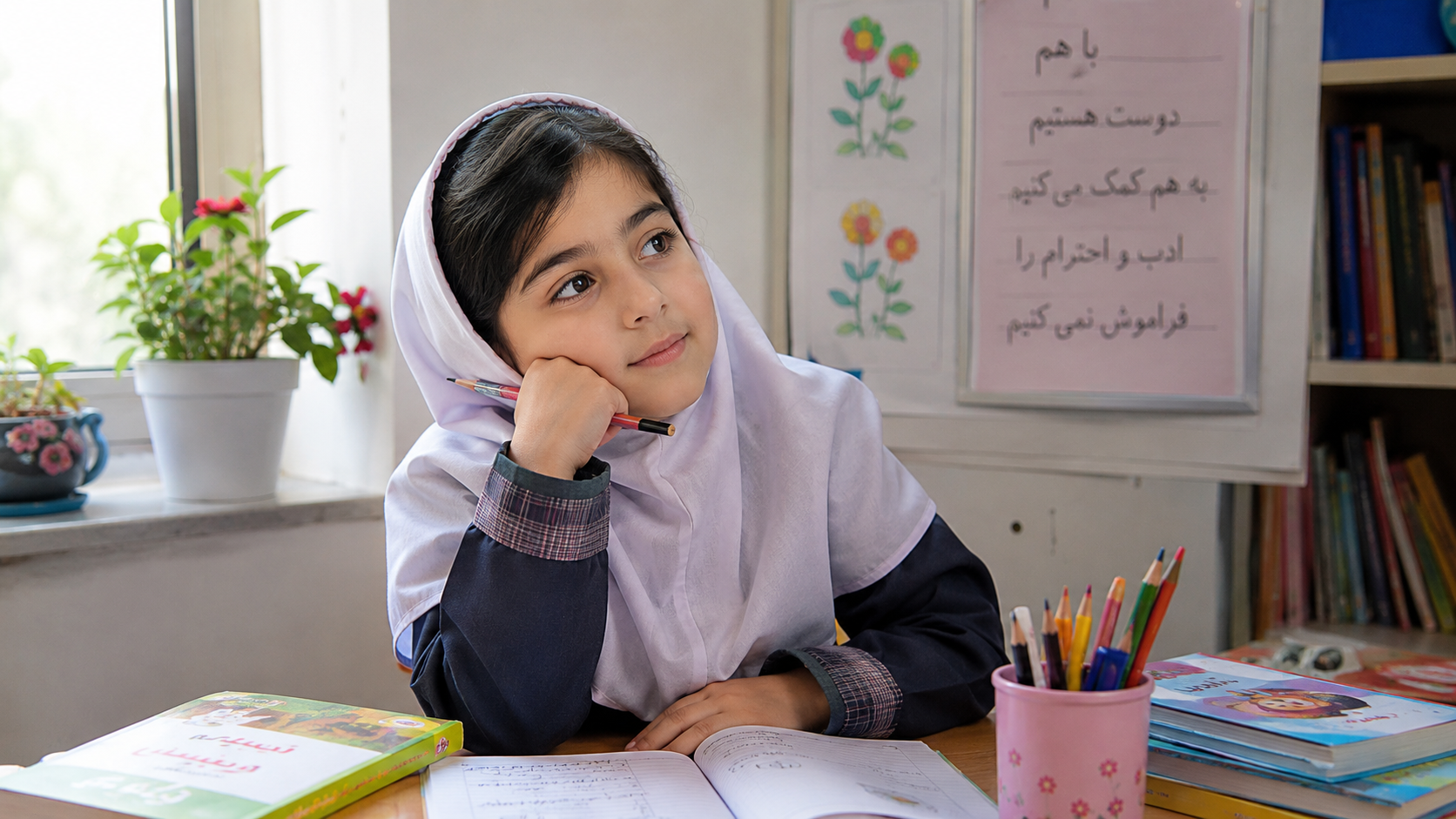 دختر دبستانی باهوش که در مدرسه نتیجه دلخواه نمی‌گیرد